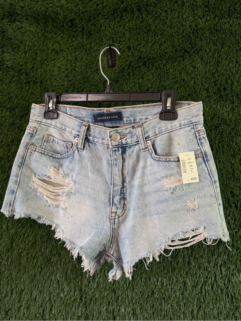 Aeropostale Light Wash Ripped Denim Cutoff Shorts